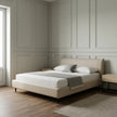 Ovalle Beige Leather Bed