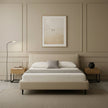 Ovalle Beige Leather Bed