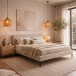 Ovalle Beige Leather Bed