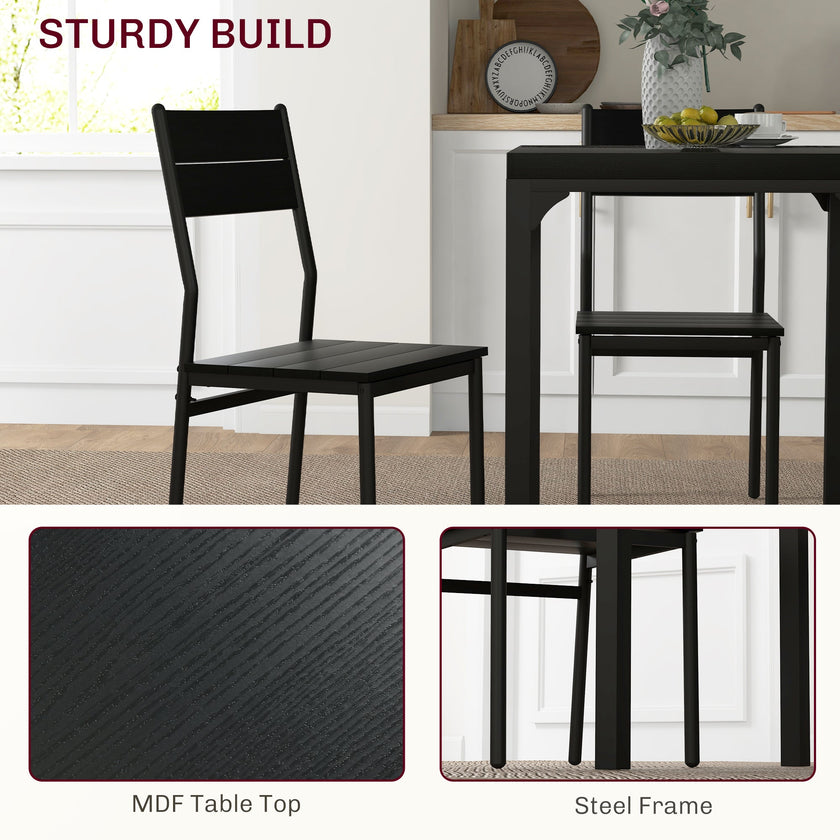 Kurt 3-Piece Dining Set for Small Spaces-Black