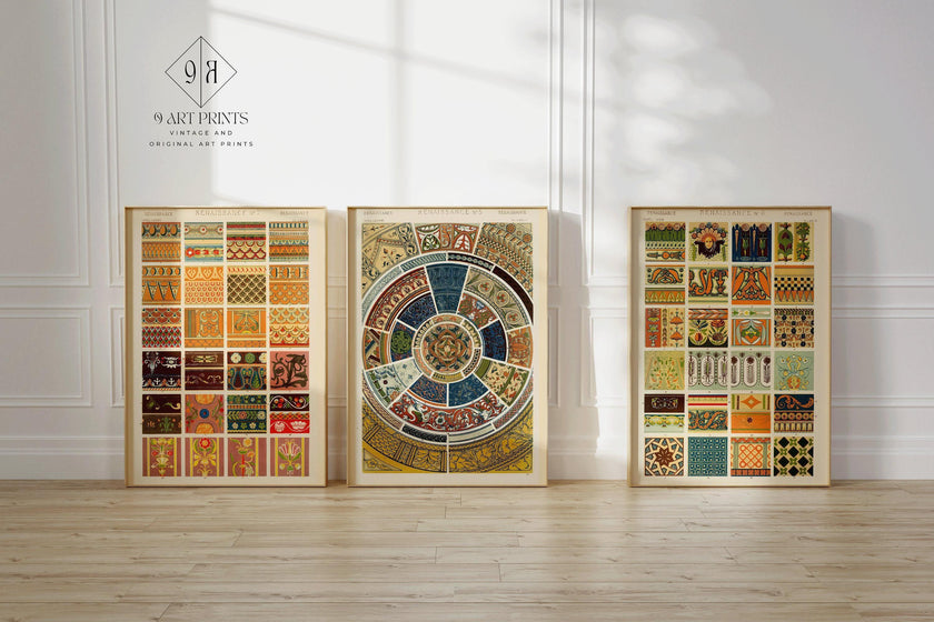 Owen Jones | STATEMENT TRIO | Vintage Pattern Art Available framed or unframed