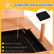 Outsunny Kids Sandbox Wooden with Cover Adjustable Canopy Foldable Bench Seats Sand Play Red