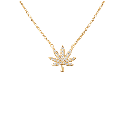 18K GOLD CANNABIS LEAF NECKLACE