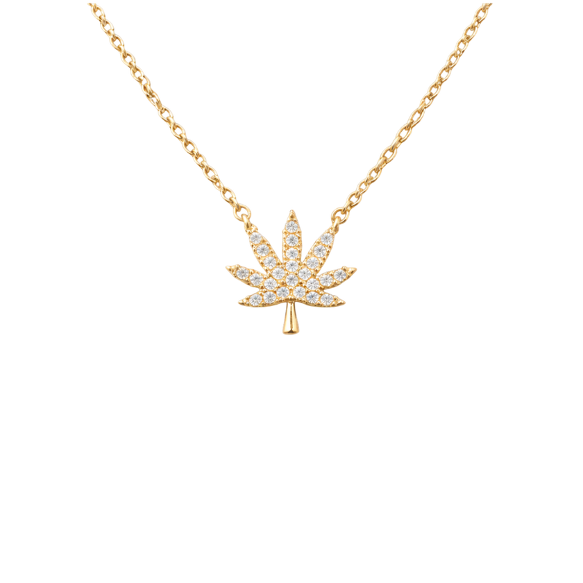 18K GOLD CANNABIS LEAF NECKLACE
