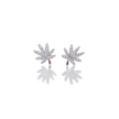 SILVER CANNABIS LEAF EARRING
