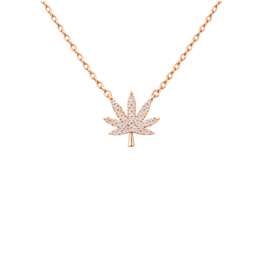 ROSE GOLD CANNABIS LEAF NECKLACE