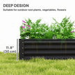 6 x 3 x 1ft Galvanized Raised Garden Bed, Reinforced Outdoor Planter Box with Open Bottom, Dark Grey