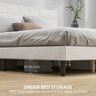 Harper King Size Bed Frame with Upholstered Headboard-Cream White