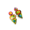 Colorful Abstract Lariat Necklace Handmade