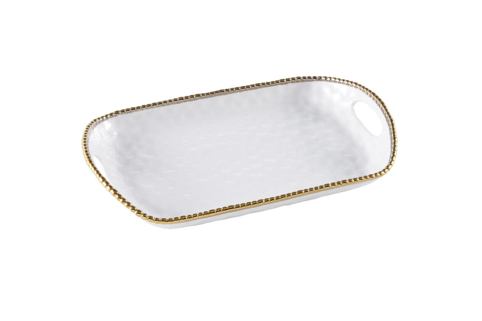 Pampa Bay - Golden Salerno Rectangular Tray with Handles