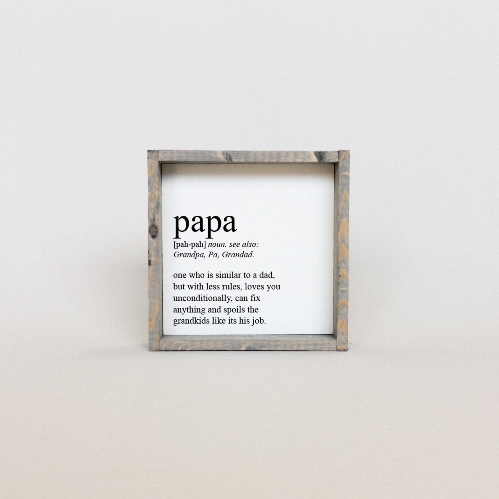 Papa Definition Wood Sign– Grandfather Gift Wall Art