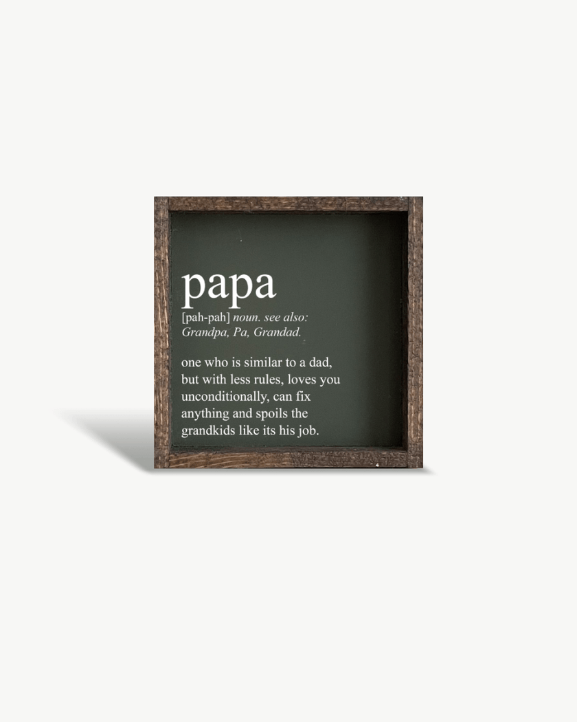 Papa Definition Wood Sign– Grandfather Gift Wall Art