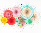 Hip Hip Hooray Paper Fans (SET OF 8)