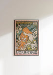 Paul Berthon - L'Ermitage Art Nouveau Print: Flowing Lines & Lilies