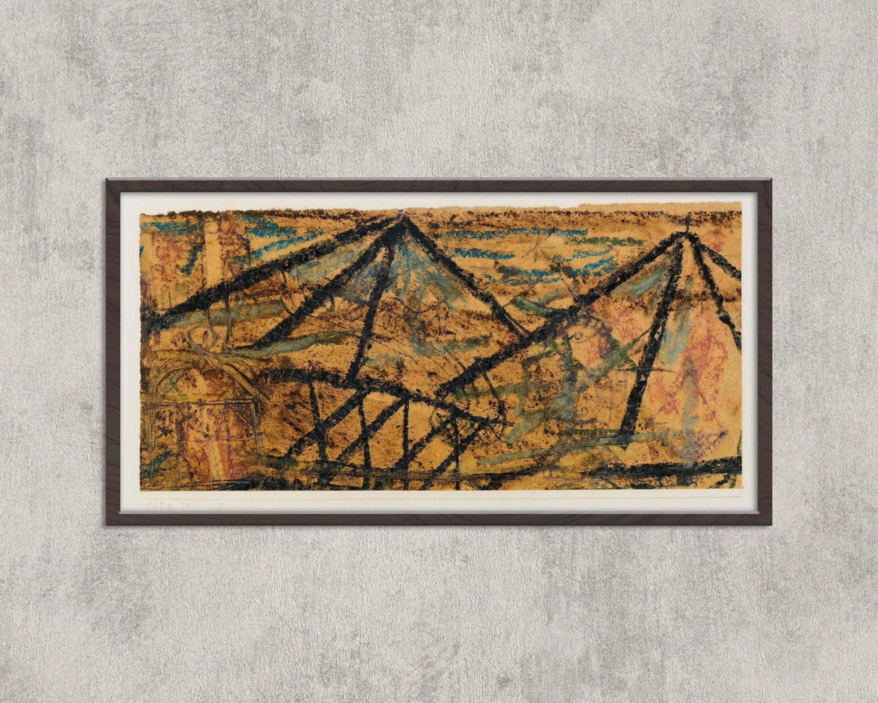 Paul Klee Abstract Art Print: With the Water Carrier, Panoramic Fine Art (2x1)