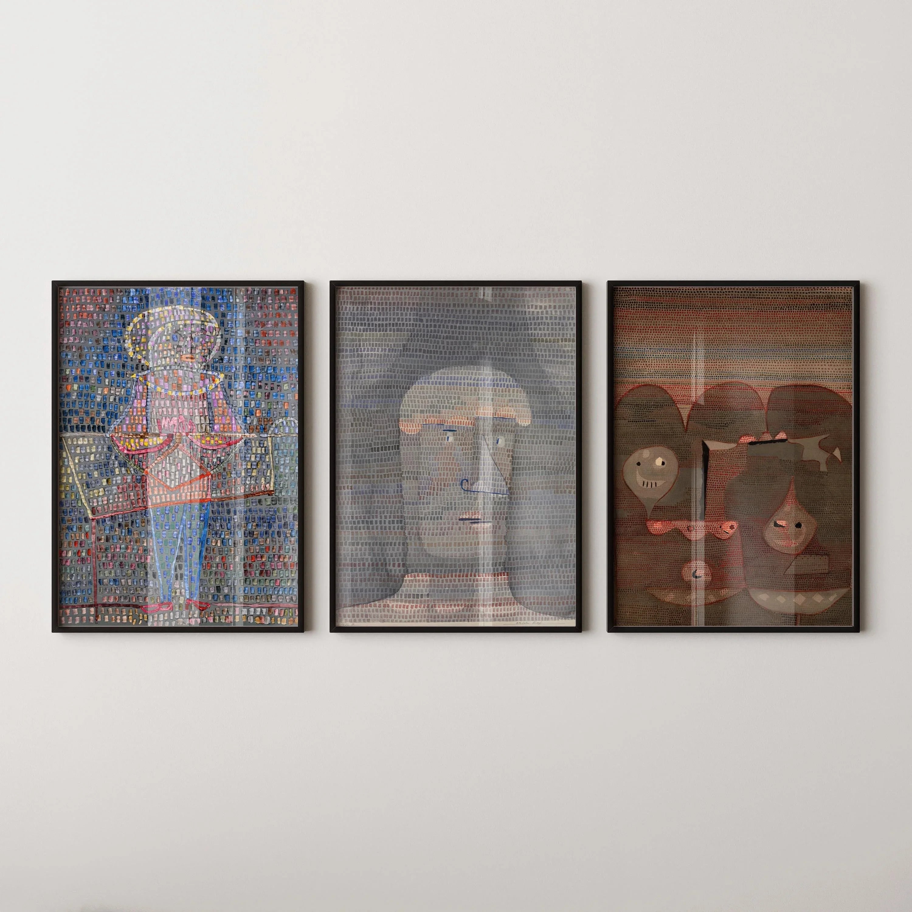 Paul Klee Art Print Trio: Vintage Abstract Giclee Fine Art