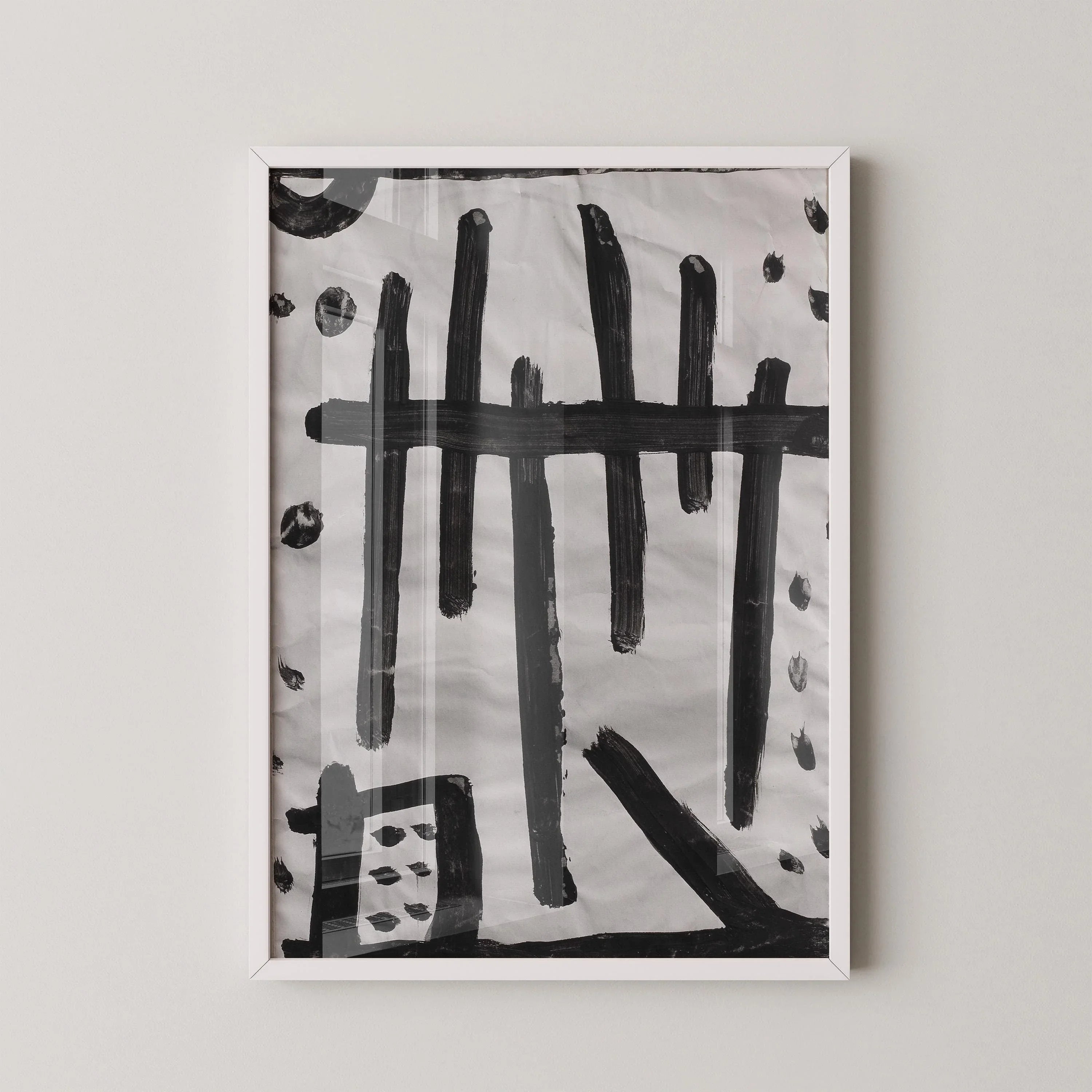 Paul Klee Black and White Abstract Art Print: Geometric Composition