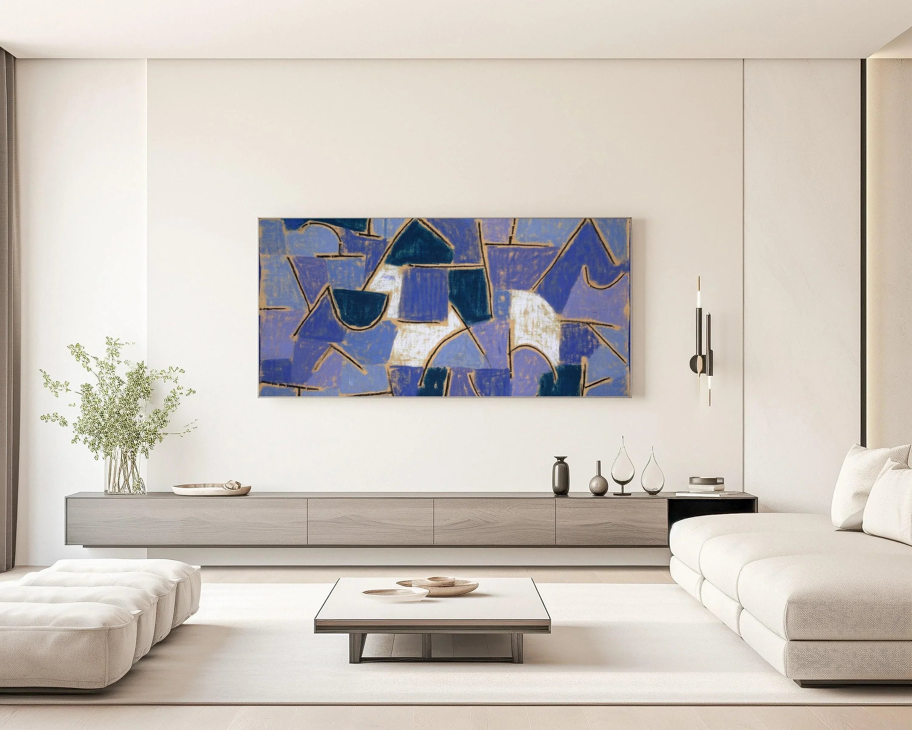Paul Klee - Blue Night | Modern Abstract Wide Panoramic Art (available handframed or unframed) 2x1