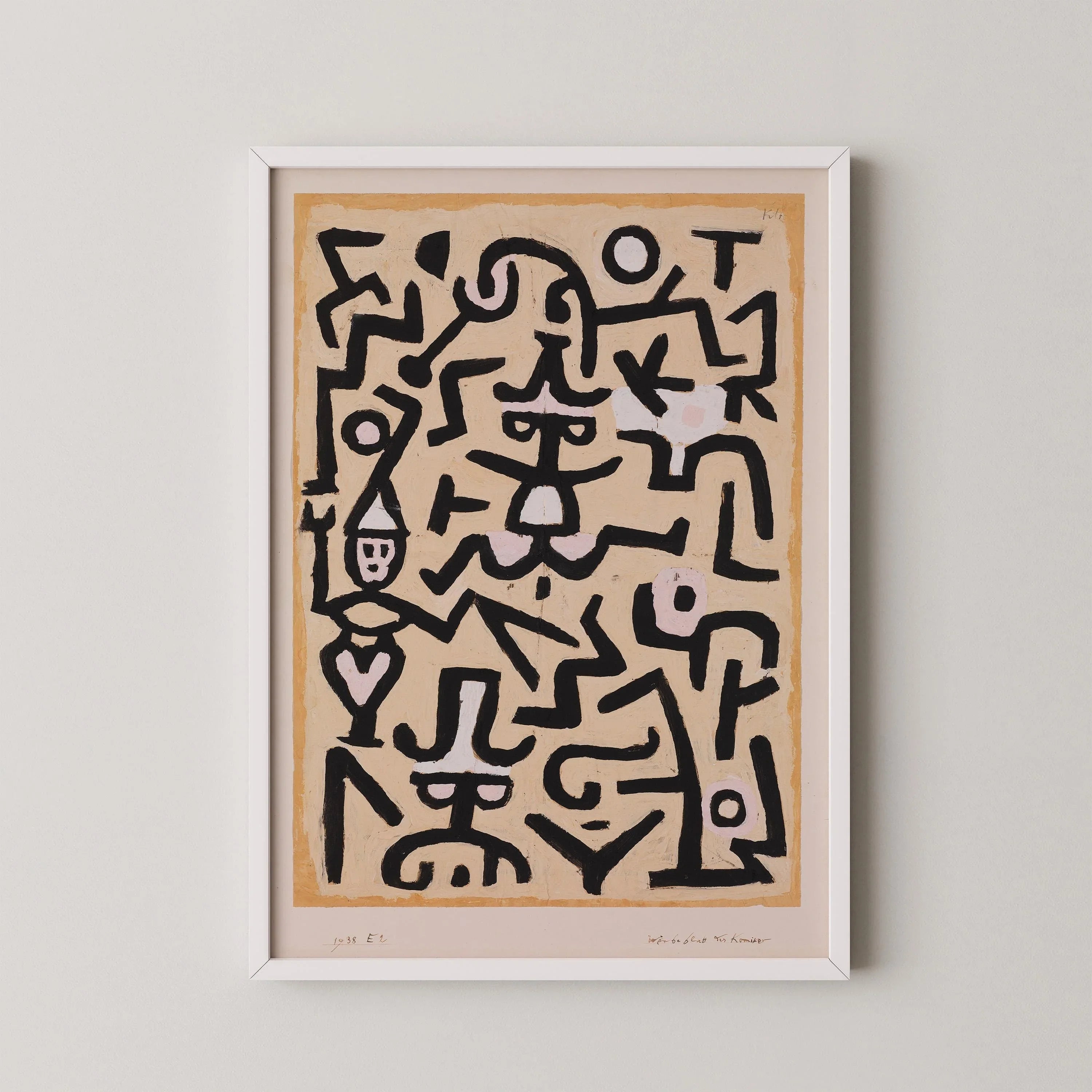 Paul Klee - Comedian's Handbill | Neutral Beige Modern Abstract Art (available handframed or unframed)