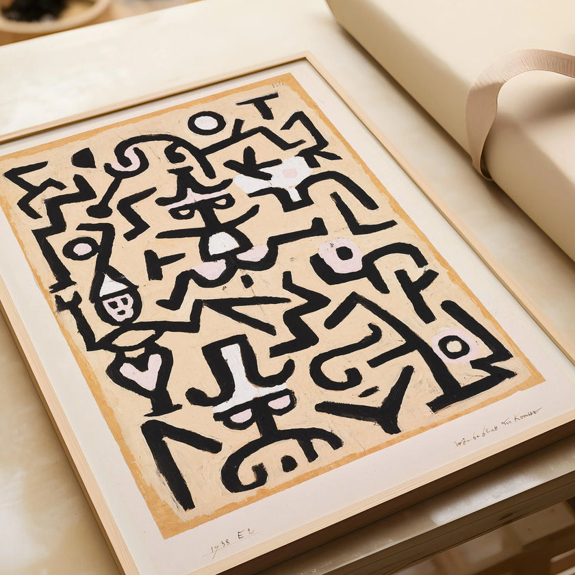 Paul Klee - Comedian's Handbill | Neutral Beige Modern Abstract Art (available handframed or unframed)