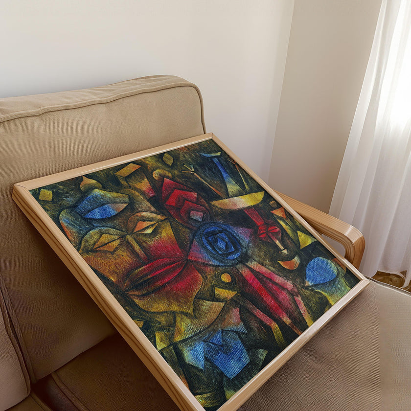 Paul Klee Figurines Art Print: Mid-Century Modern Abstract (Framed or Unframed)
