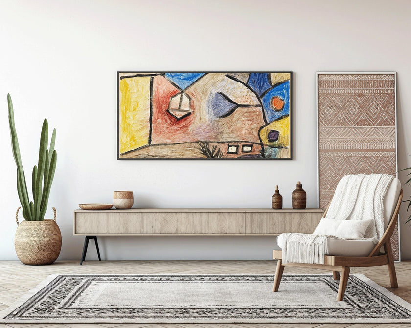Paul Klee - Landscape BL | Modern Abstract Wide Panoramic Art (available handframed or unframed) 2x1