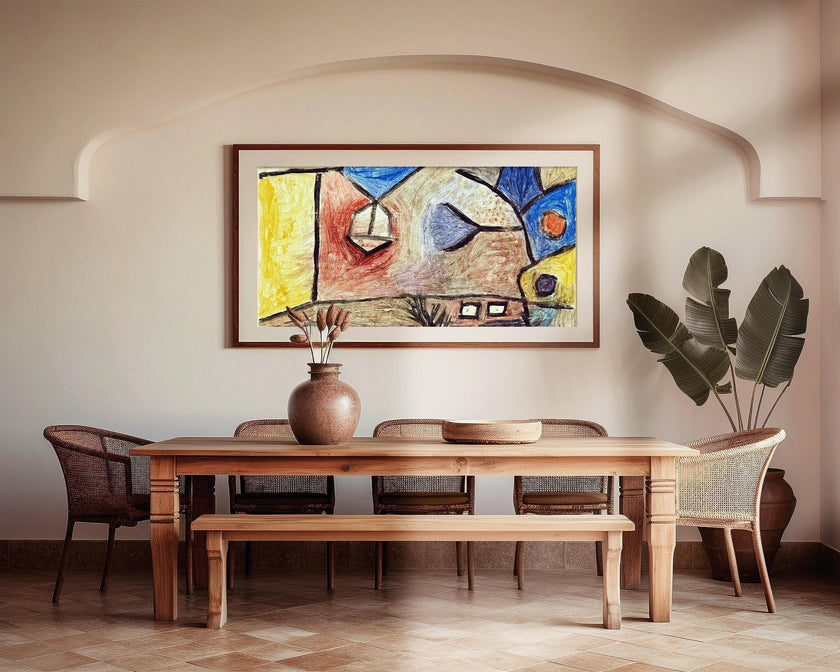 Paul Klee - Landscape BL | Modern Abstract Wide Panoramic Art (available handframed or unframed) 2x1