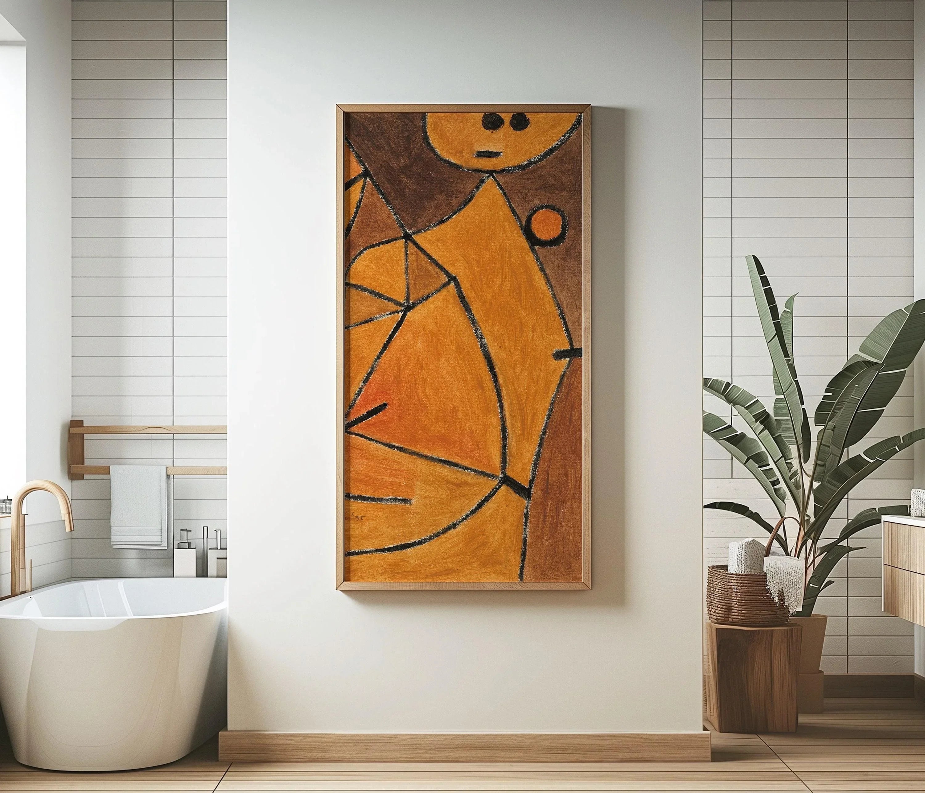 Paul Klee - Mannequin | Vintage Narrow Vertical Mid-century Modern Abstract Art (available handframed or unframed) 2x1