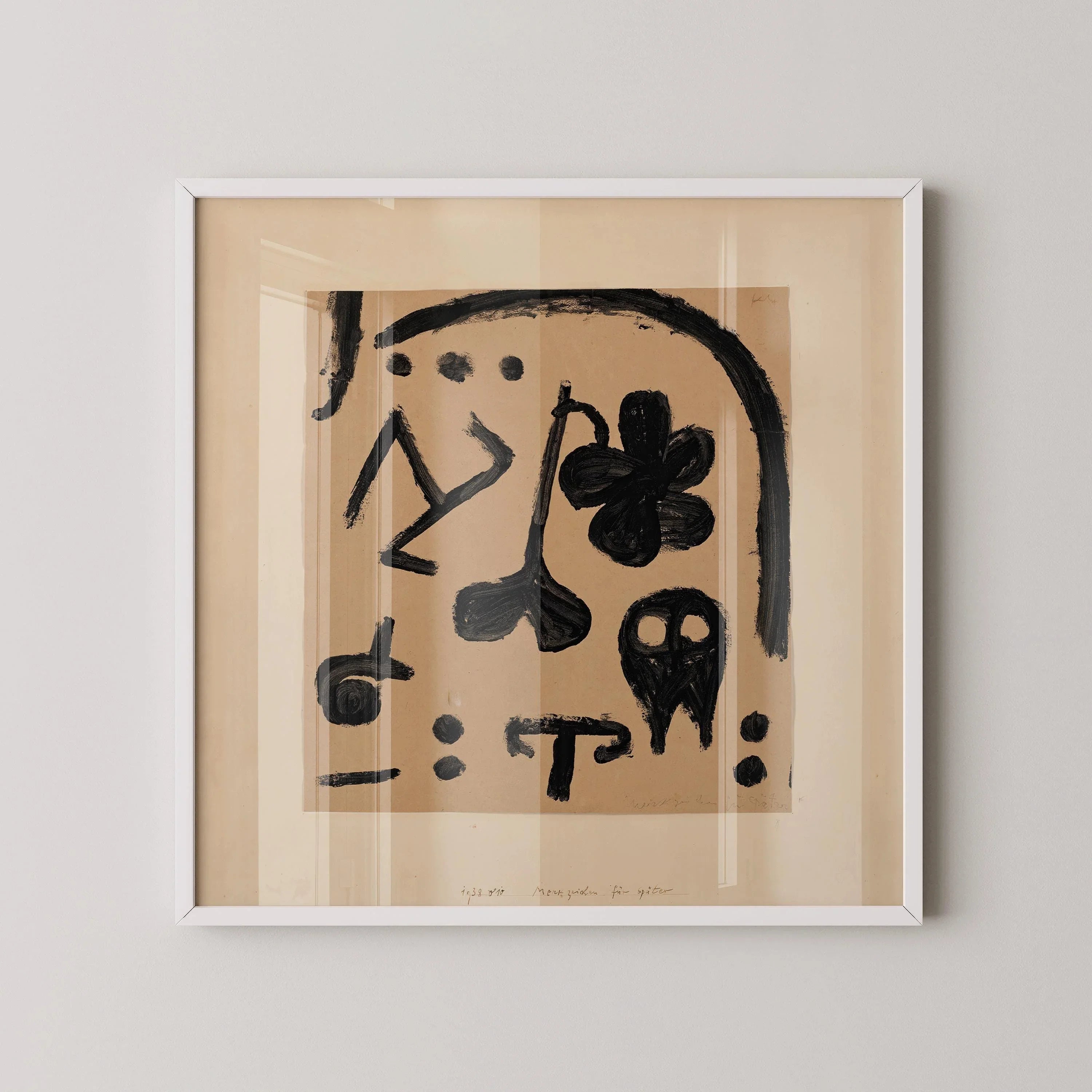 Paul Klee 'Marks for Later' Abstract Art Print: Mid-Century Modern Beige Giclee
