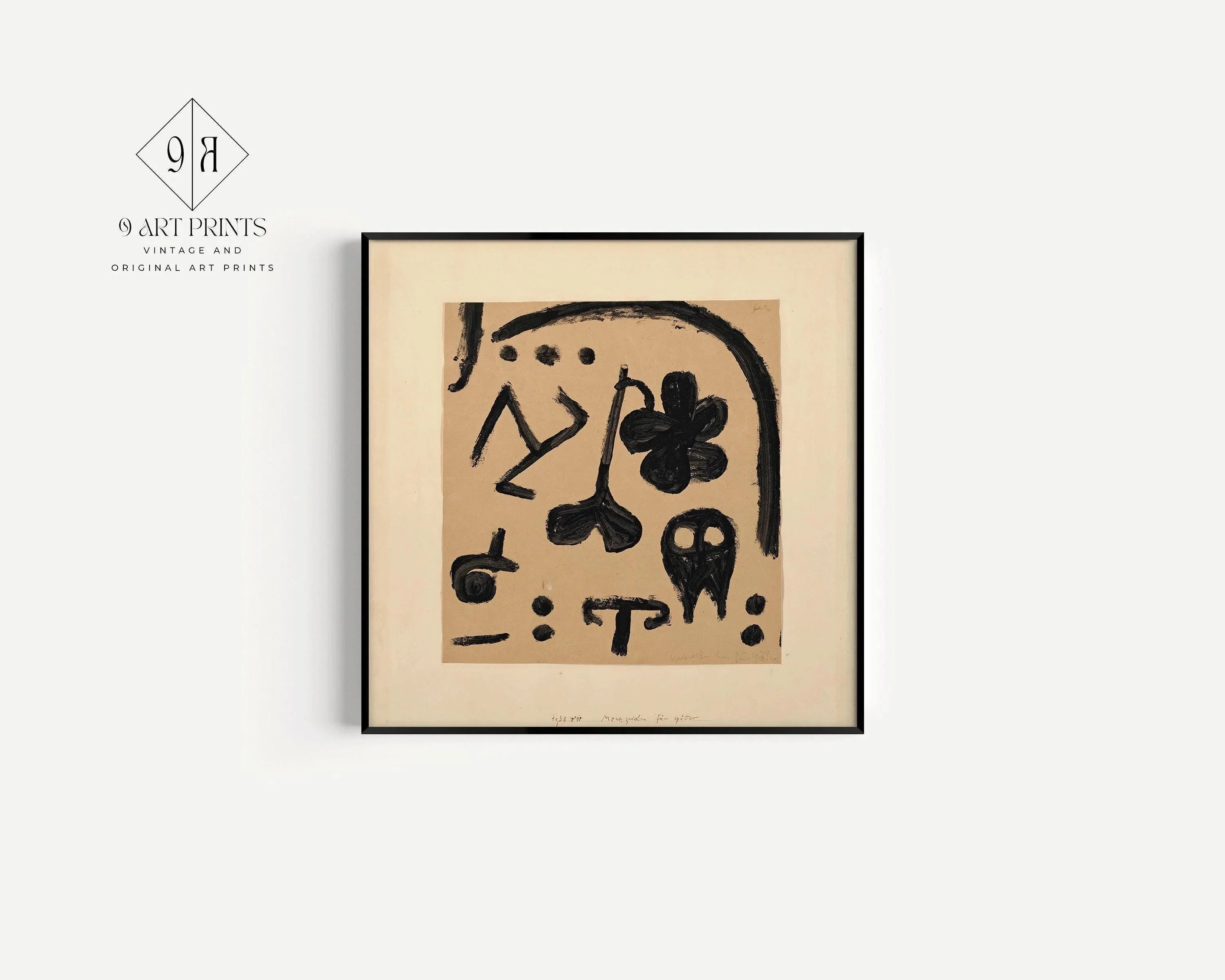 Paul Klee 'Marks for Later' Abstract Art Print: Mid-Century Modern Beige Giclee