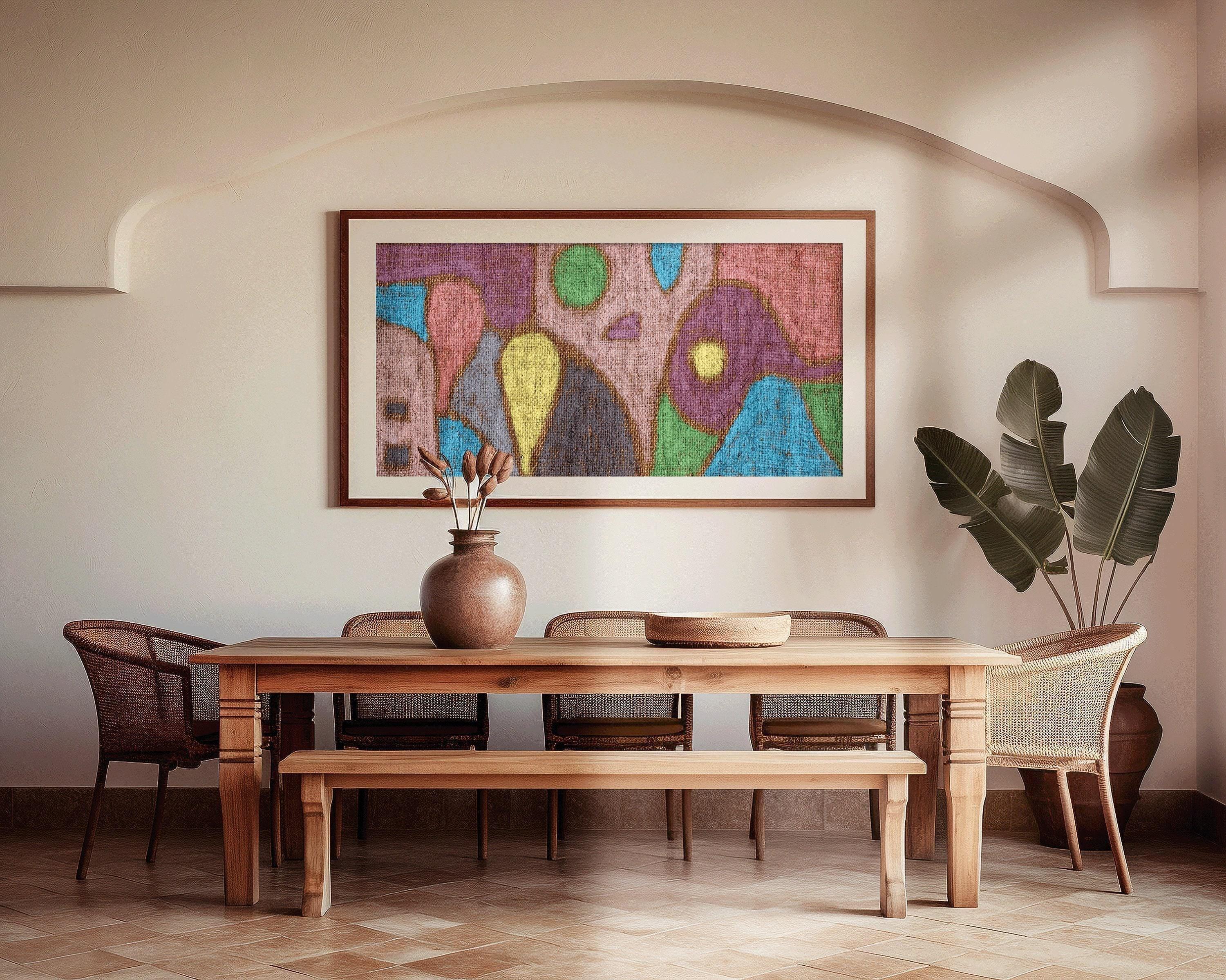 Paul Klee - Mild Fruit | Colorful Modern Abstract Wide Panoramic Art (available handframed or unframed) 2x1