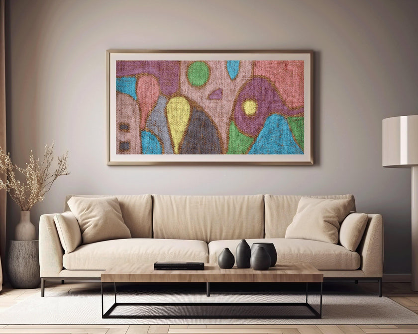 Paul Klee - Mild Fruit | Colorful Modern Abstract Wide Panoramic Art (available handframed or unframed) 2x1
