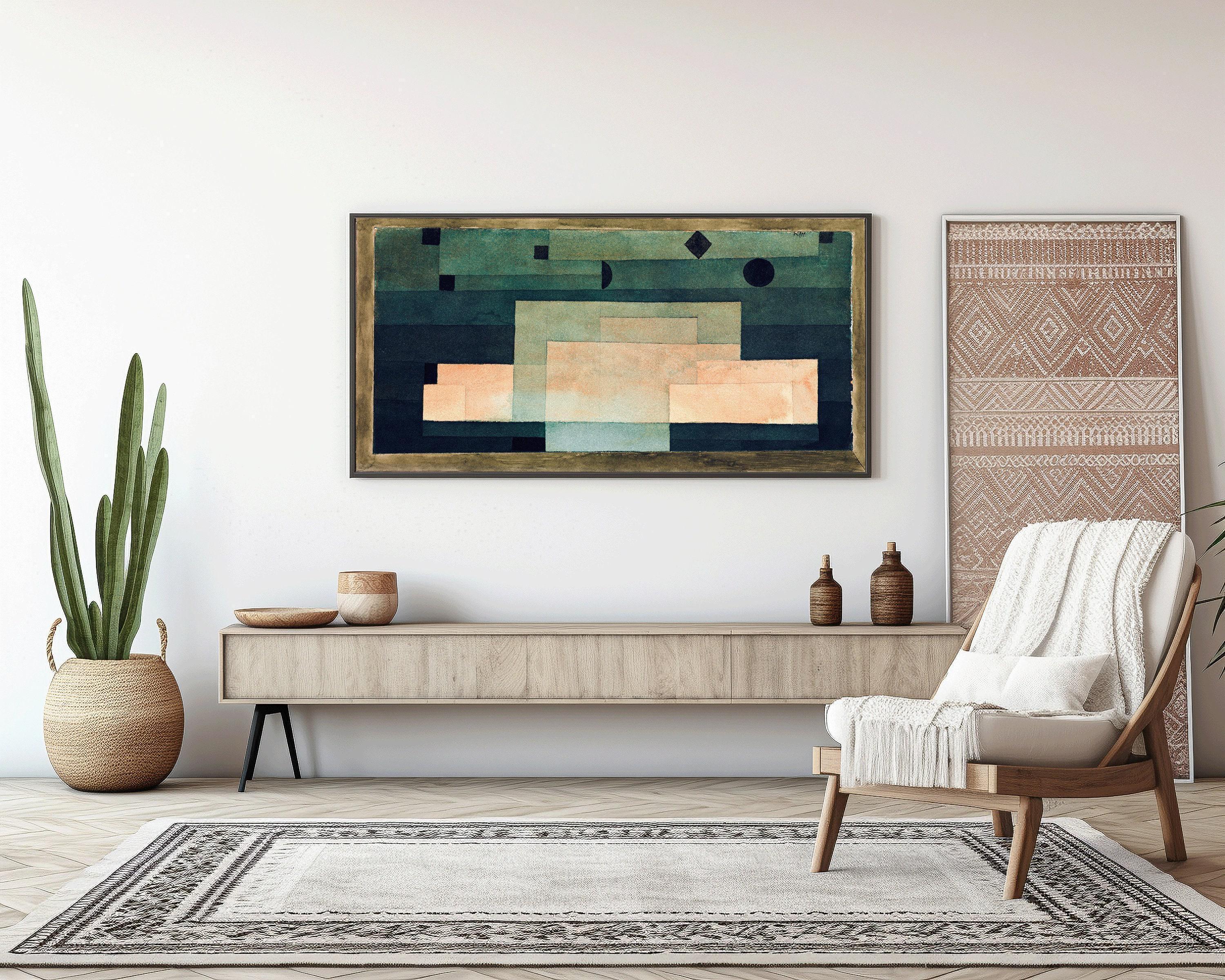 Paul Klee Print: The Firmament Above the Temple, Abstract Panoramic Art (2x1)
