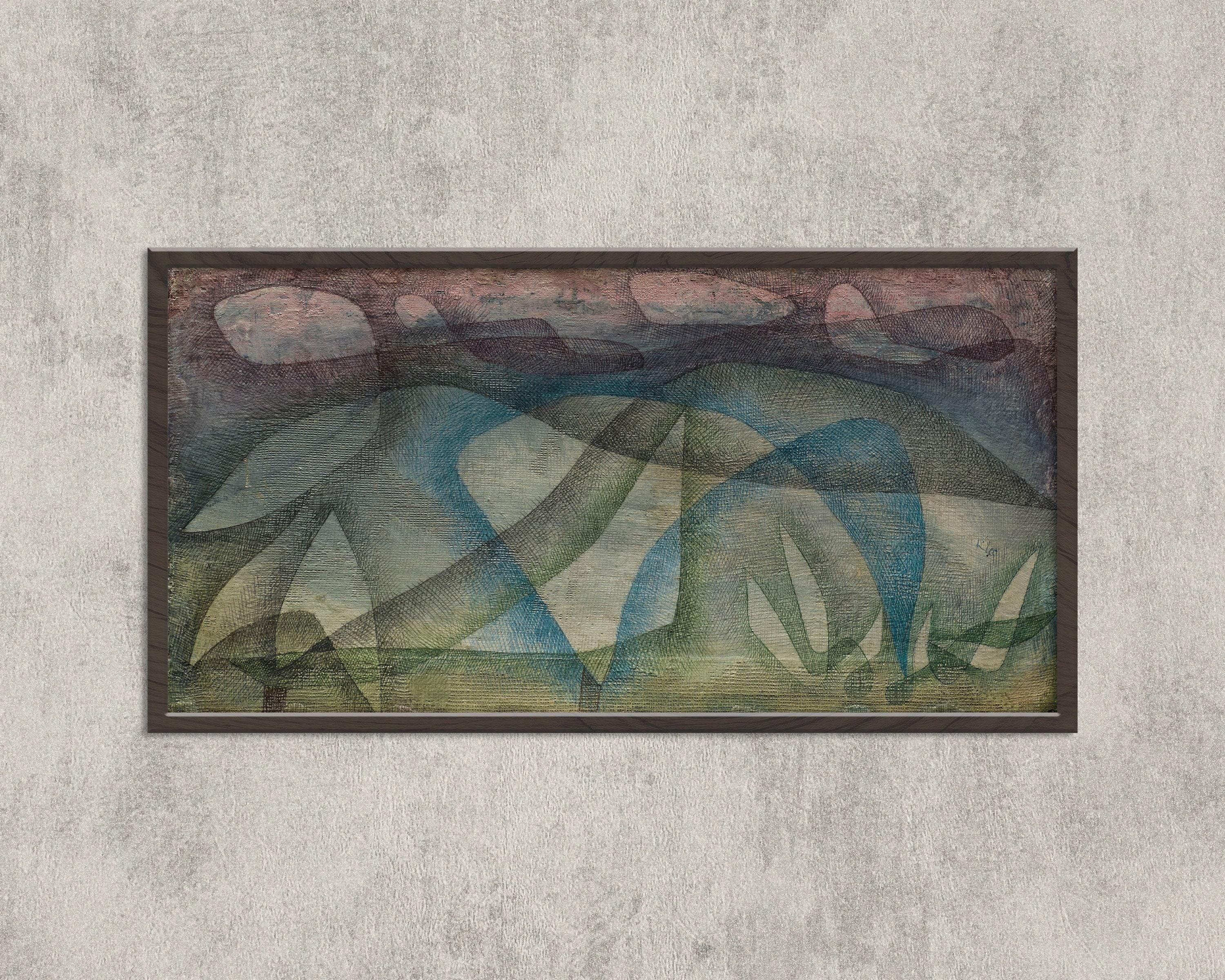 Paul Klee - Rainy Day | Modern Abstract Wide Panoramic Art (available handframed or unframed) 2x1