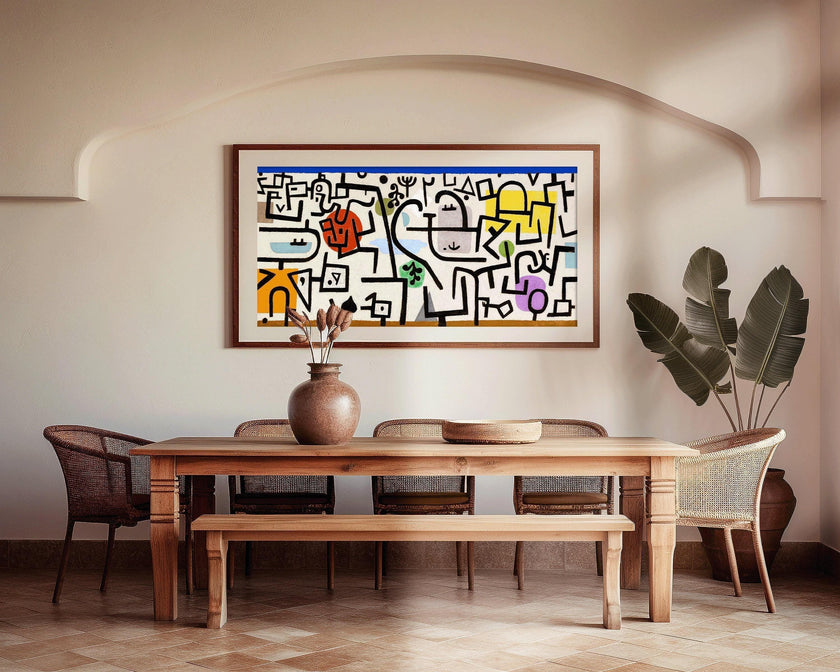 Paul Klee - Rich Harbour | Modern Abstract Wide Panoramic Art (available handframed or unframed) 2x1