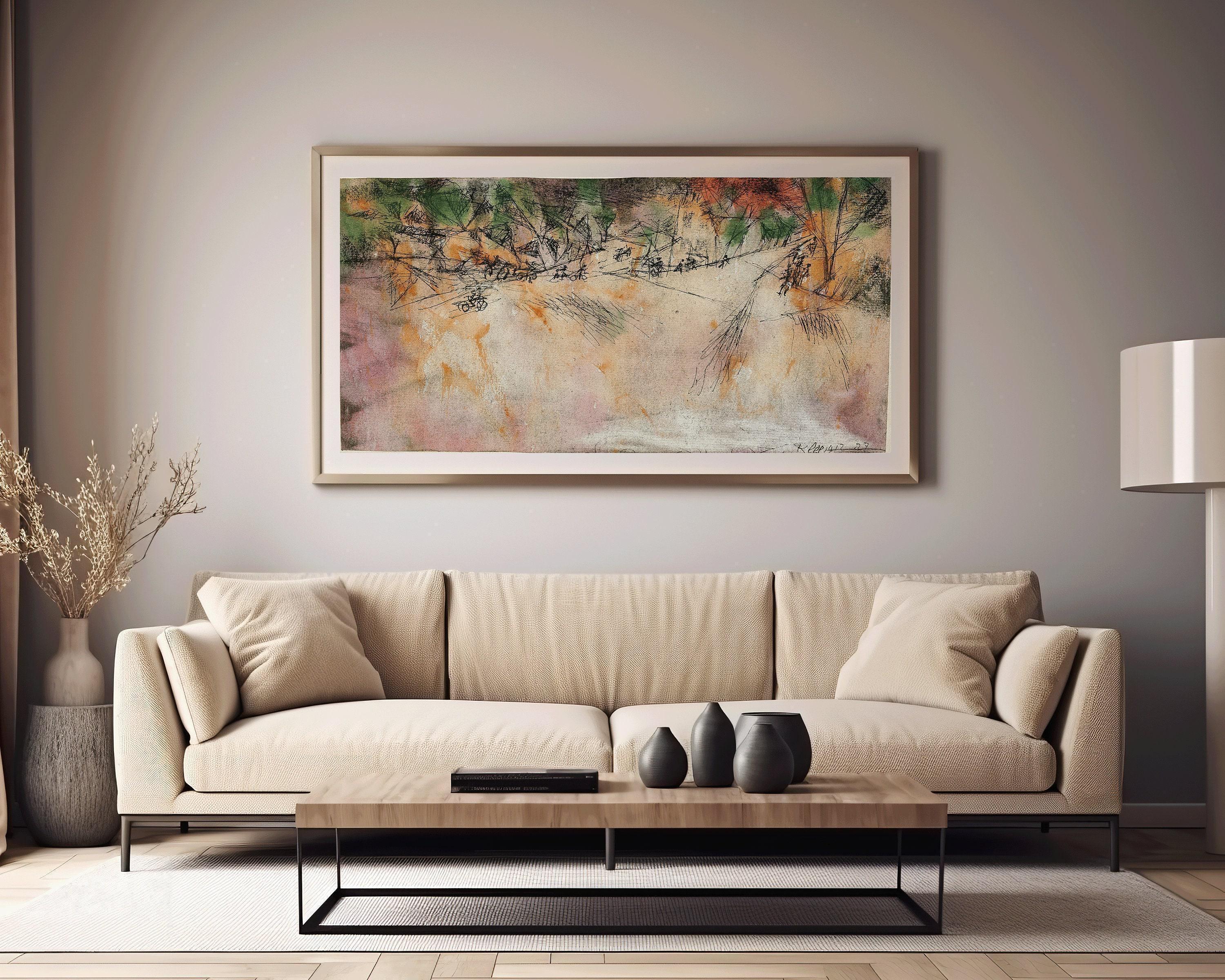 Paul Klee - Road Branch | Modern Abstract Wide Panoramic Art (available handframed or unframed) 2x1