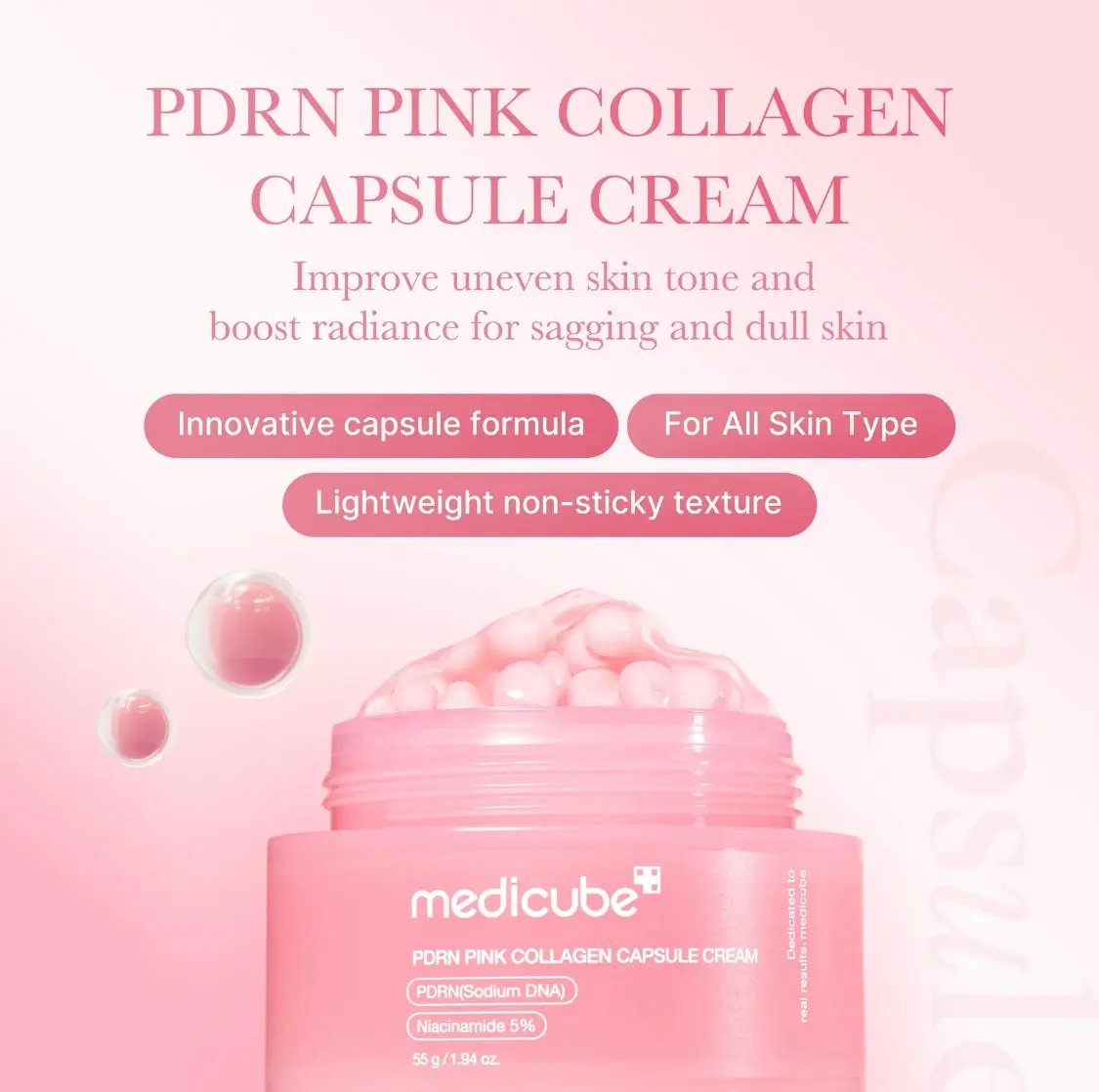 Crème en capsules de collagène rose PDRN de Medicube (1.94 oz)