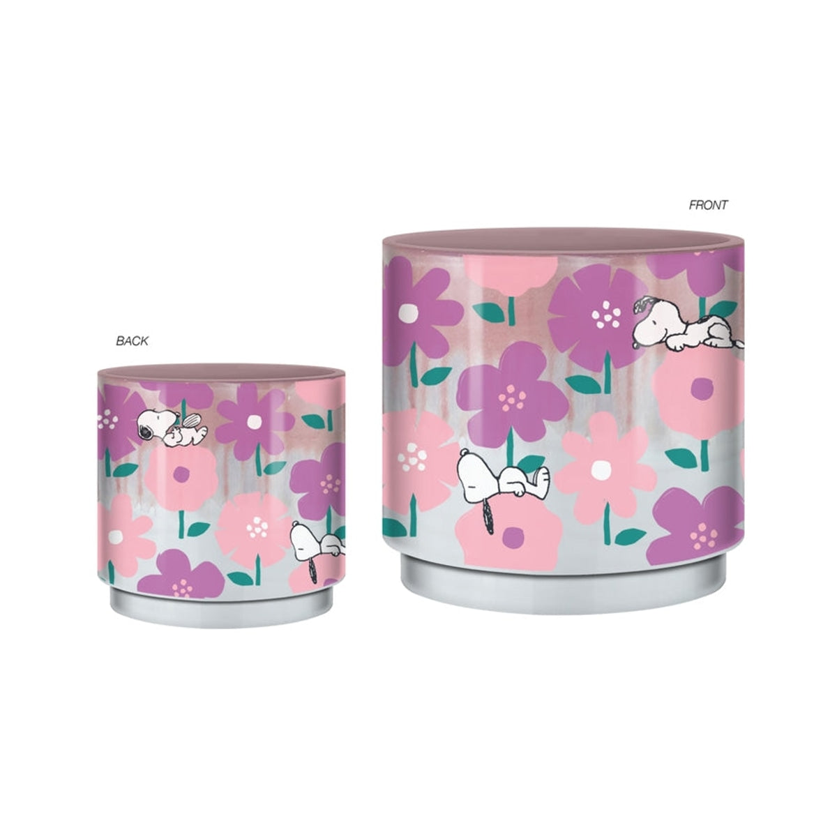 Peanuts Snoopy Flower Pattern Reactive Glaze Ceramic Planter