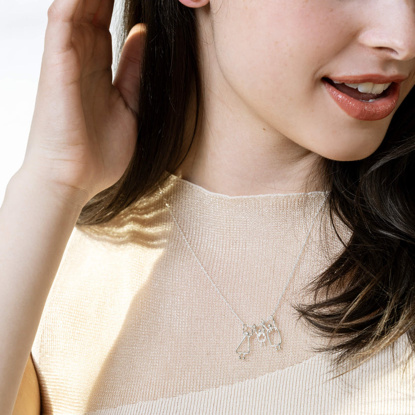 Collier famille pour maman d'un garçon - Cadeau naissance personnalisé au Québec