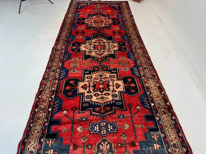 Persian Hamadan Runner Rug | 3' 6” x 9' 8