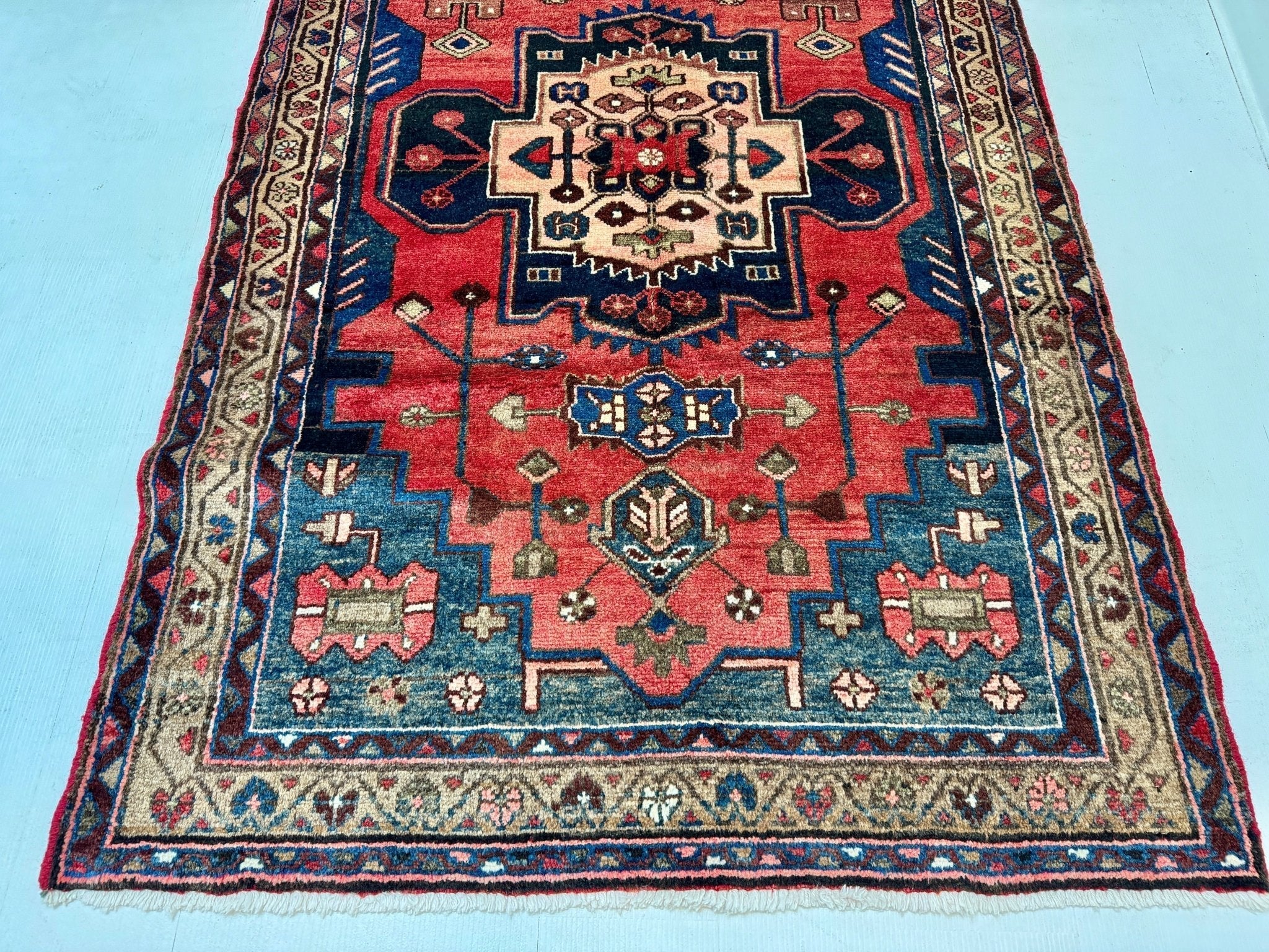 Persian Hamadan Runner Rug | 3' 6” x 9' 8