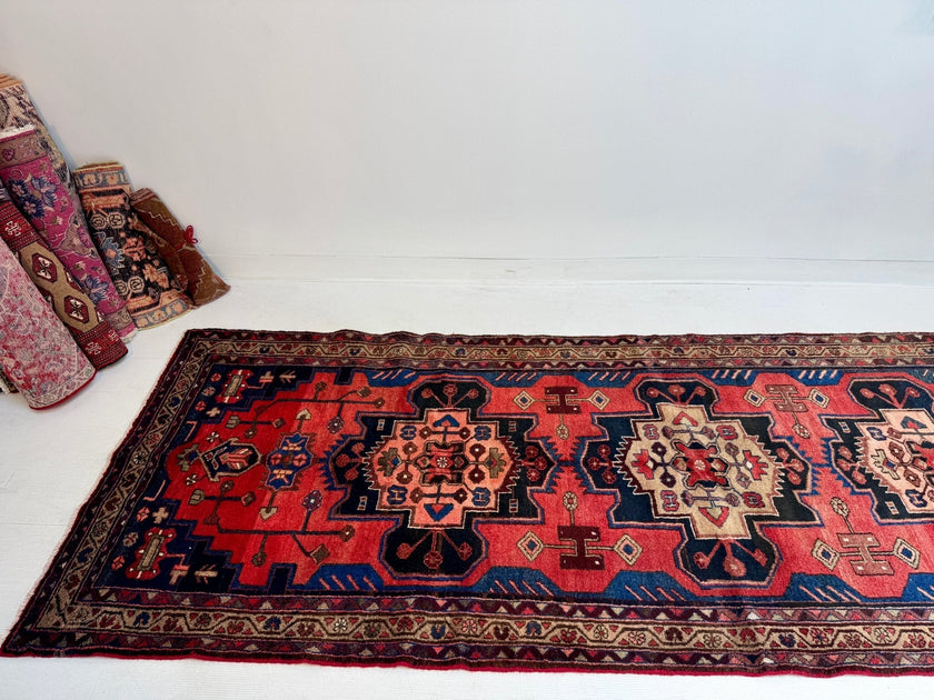 Persian Hamadan Runner Rug | 3' 6” x 9' 8