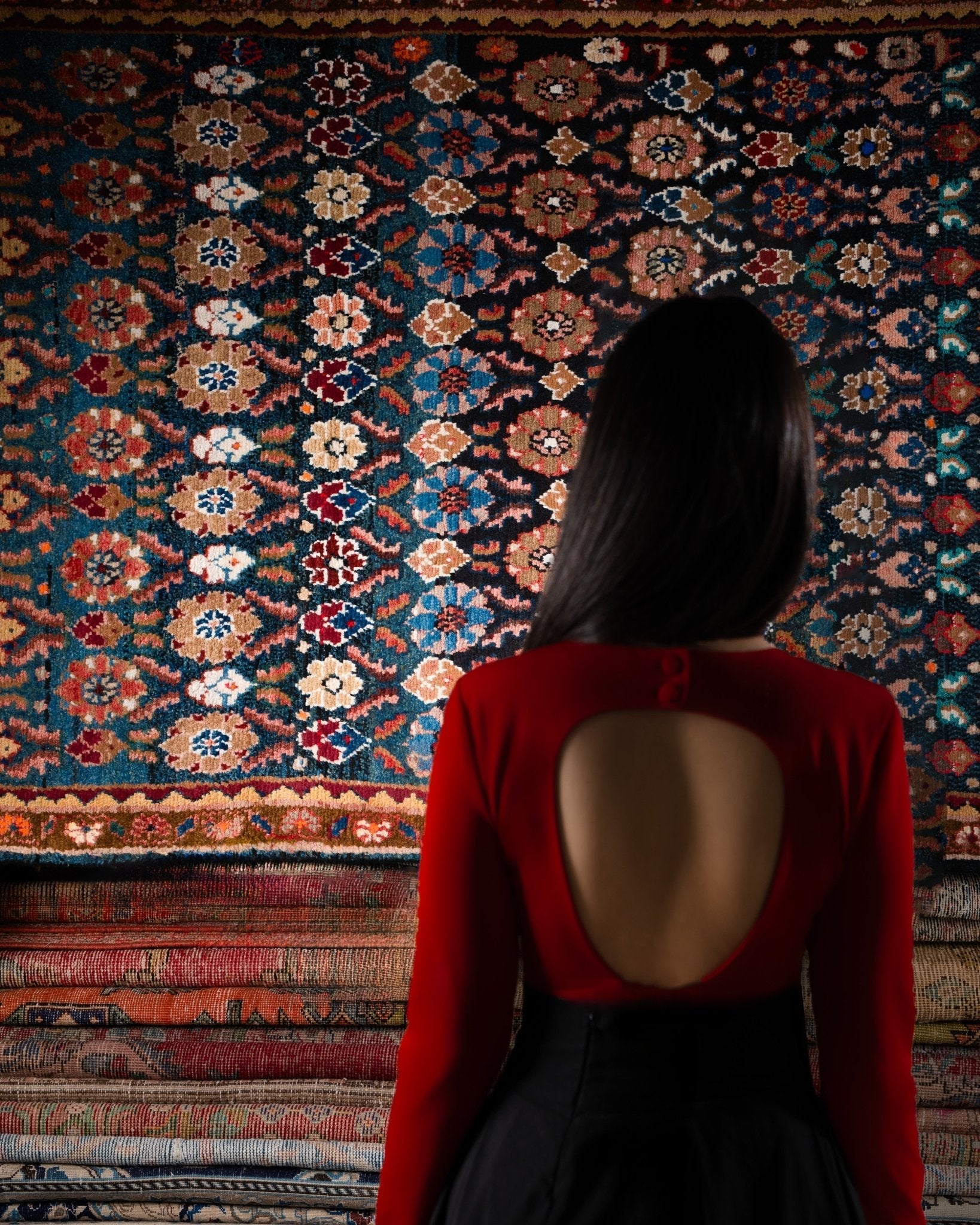 Persian Hamadan Runner Rug | 3' 9