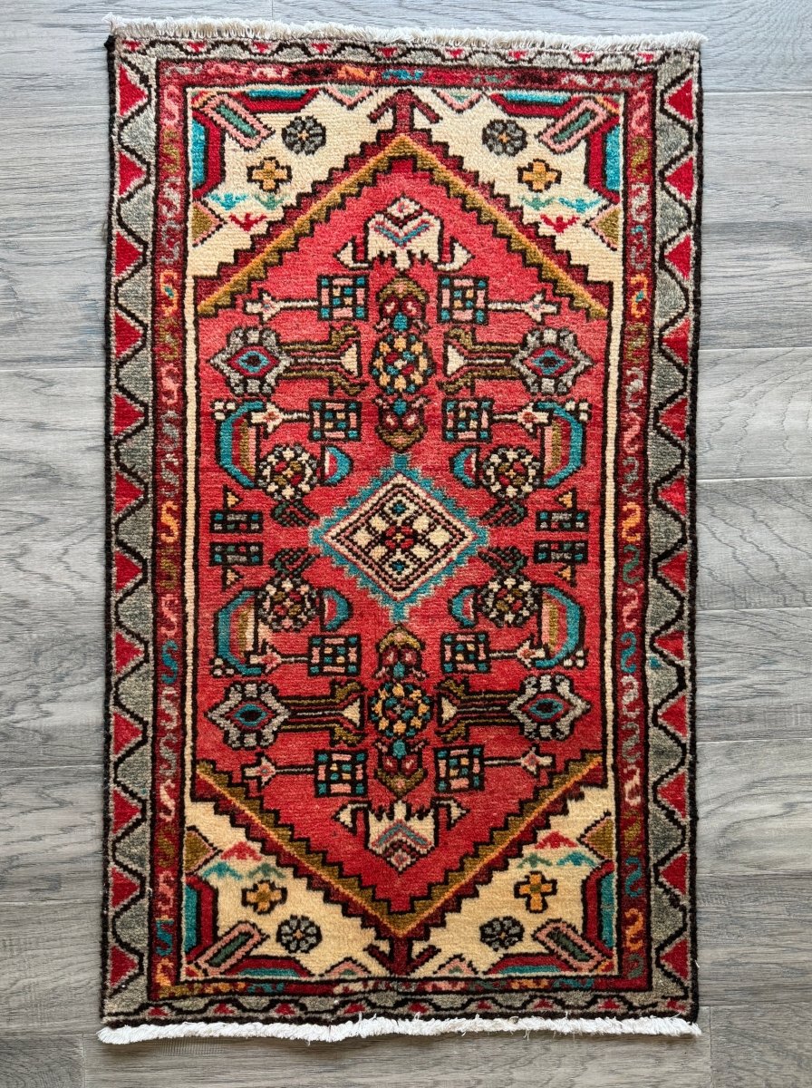 Persian Hamedan Rug | 1' 10
