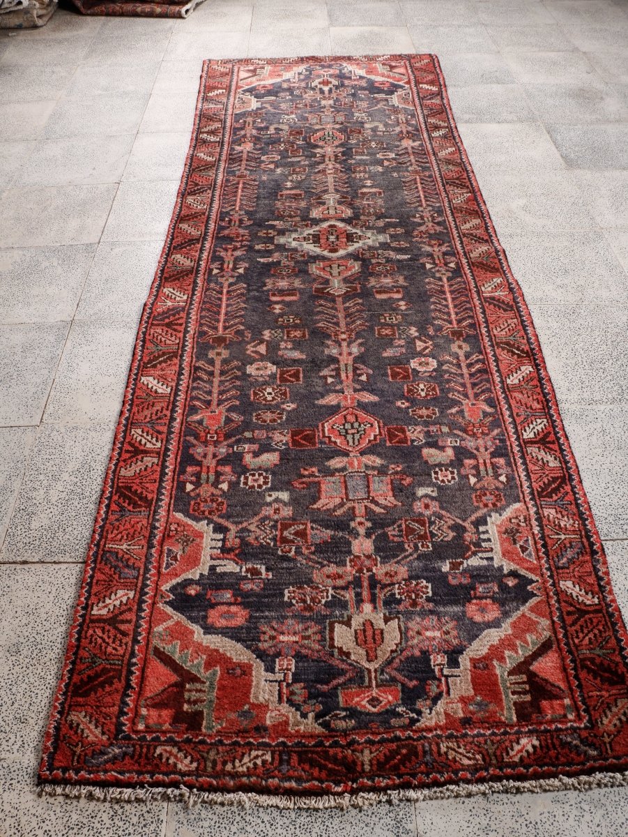 Persian Hamadan Runner Rug | 3' 5” x 10' 8