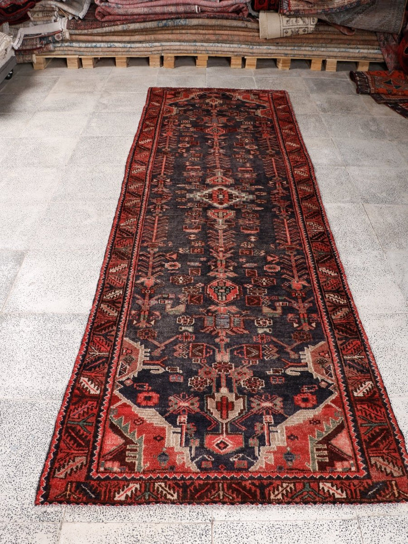 Persian Hamadan Runner Rug | 3' 5” x 10' 8