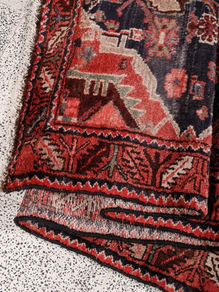 Persian Hamadan Runner Rug | 3' 5” x 10' 8