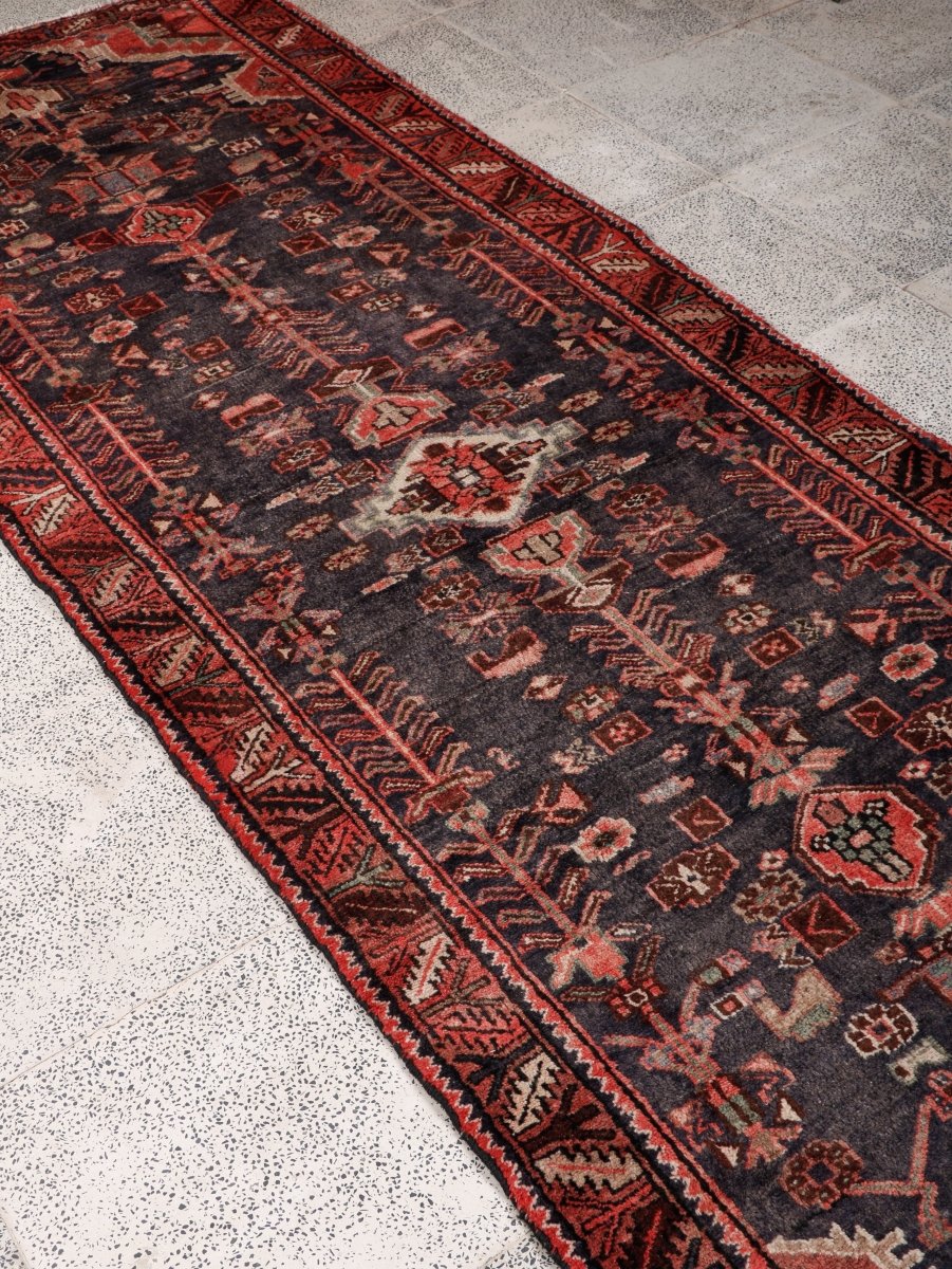 Persian Hamadan Runner Rug | 3' 5” x 10' 8