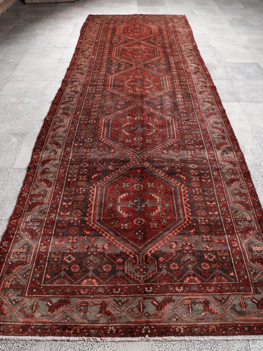 Persian Hamedan Runner Rug | 4' 5” x 13' 9