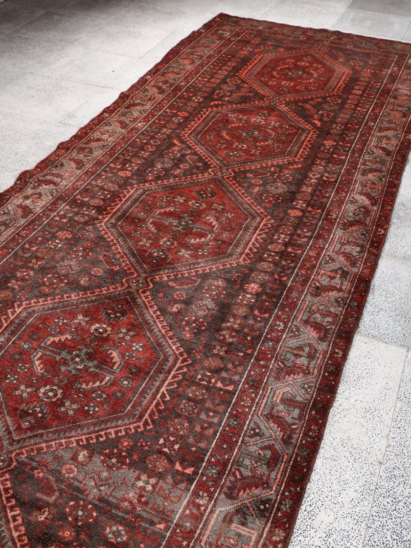 Persian Hamedan Runner Rug | 4' 5” x 13' 9